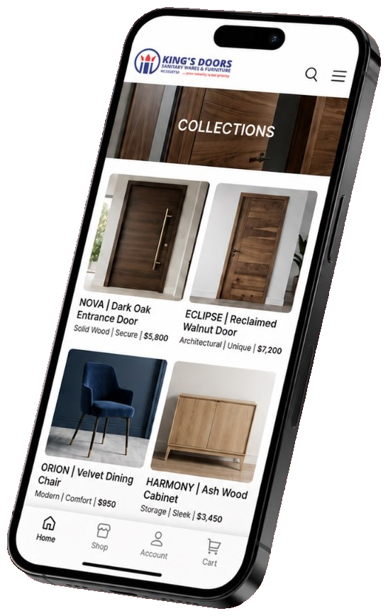 King's Doors mobile application mockup